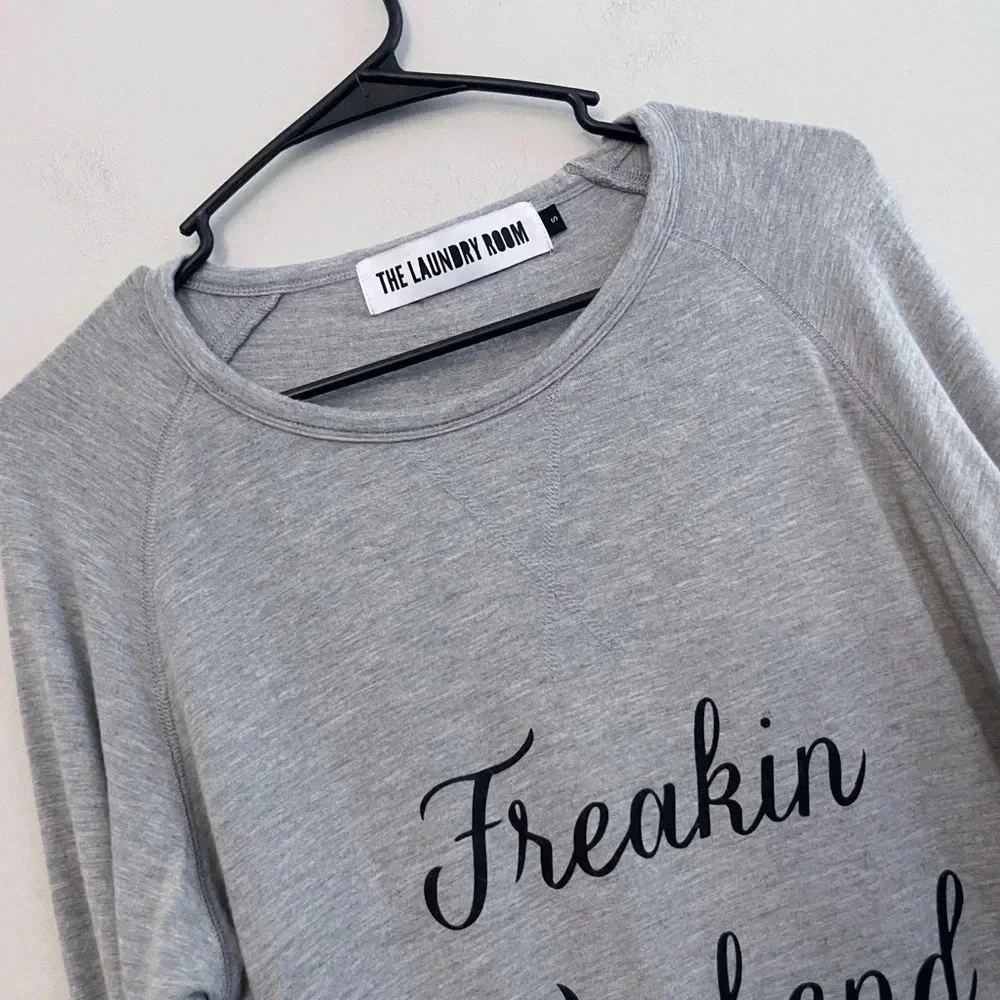 The Laundry Room lightweight sweatshirt gray lounge wear comfort oversized